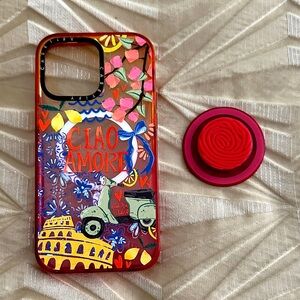 Casetify Vibrant Multicolor Phone Case CIAO AMORE with pop socket